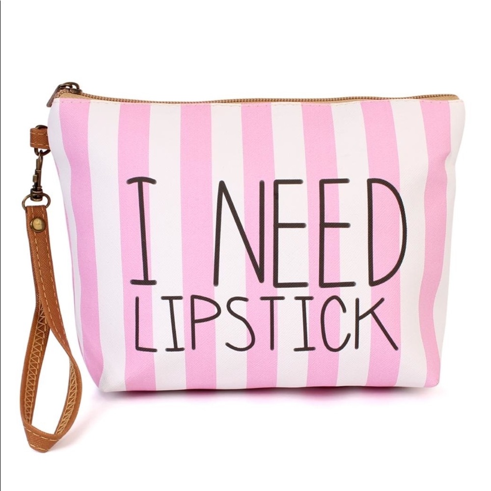 NWOT I Need Lipstick Cosmetic Bag